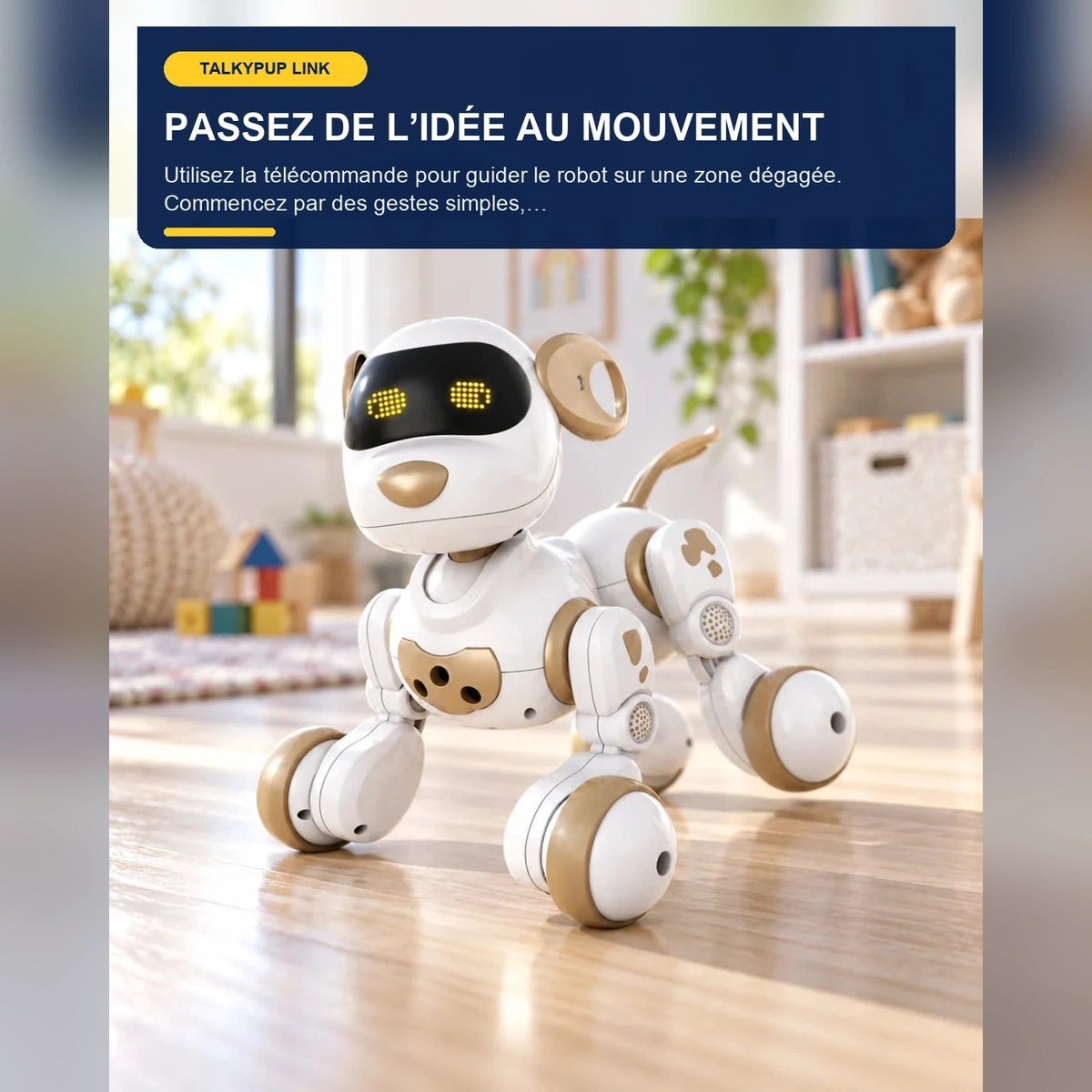 Chien robot interactif télécommandé – TalkyPup Link — fonctionnalité 2