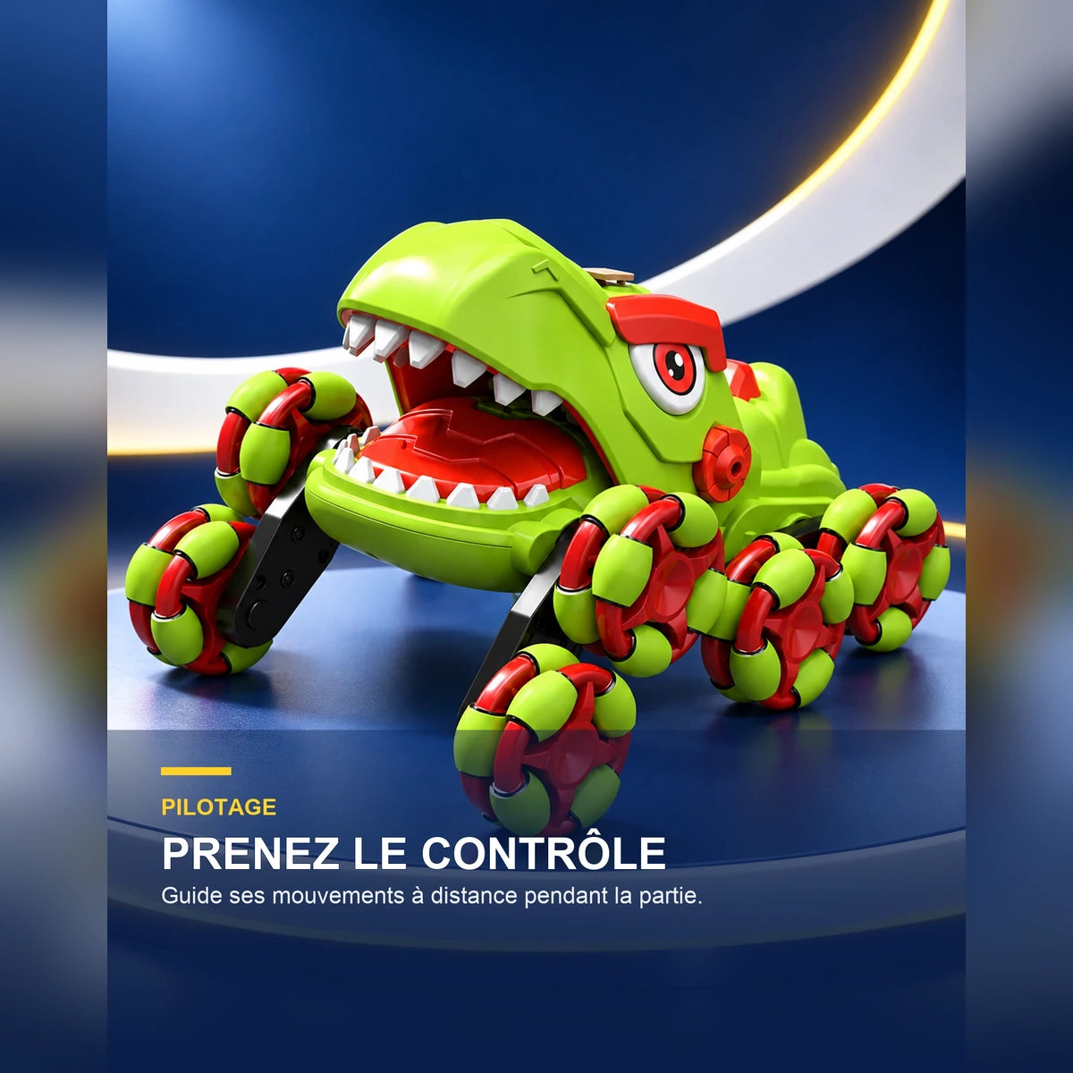 Voiture dinosaure télécommandée 8 roues – DinoRider X8 — fonctionnalité 1