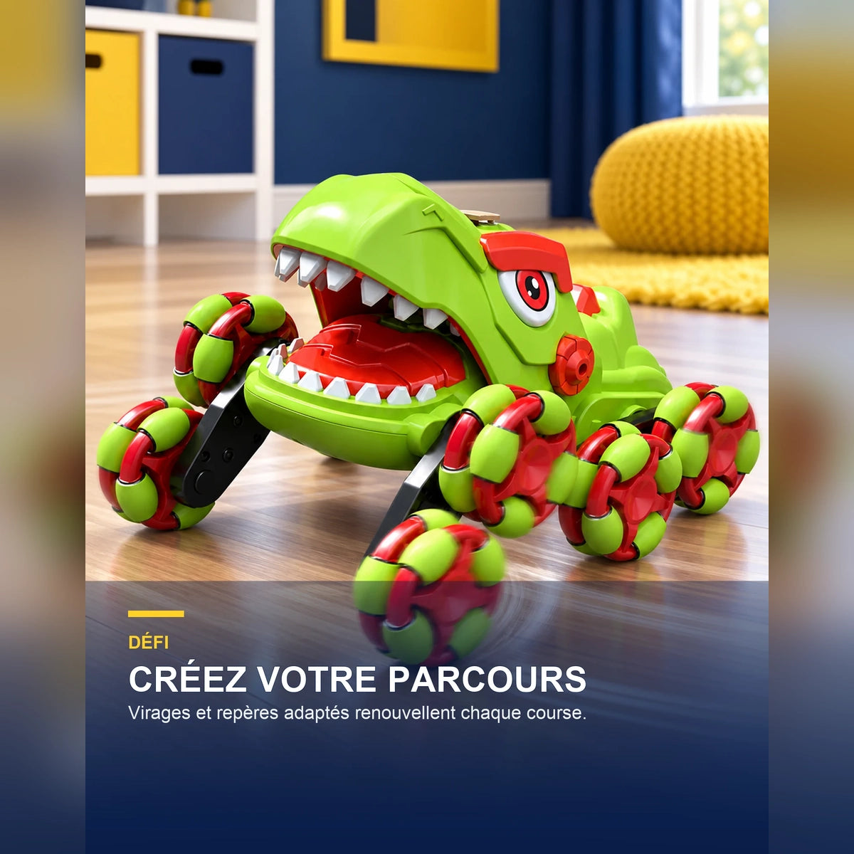 Voiture dinosaure télécommandée 8 roues – DinoRider X8 — fonctionnalité 2