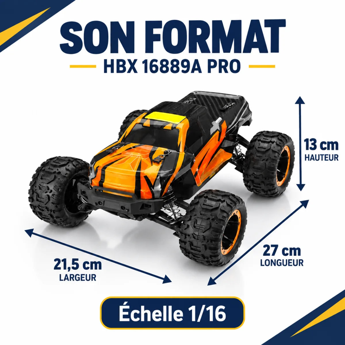 Titan Rush S16 : 27 cm, 21,5 cm, 13 cm, échelle 1/16