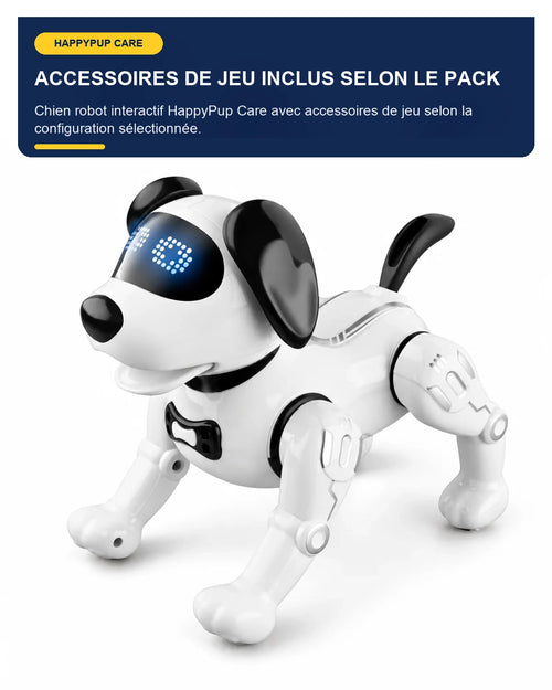 Chien robot interactif avec accessoires – HappyPup Care – fonctionnalité 1 – Gift Mello