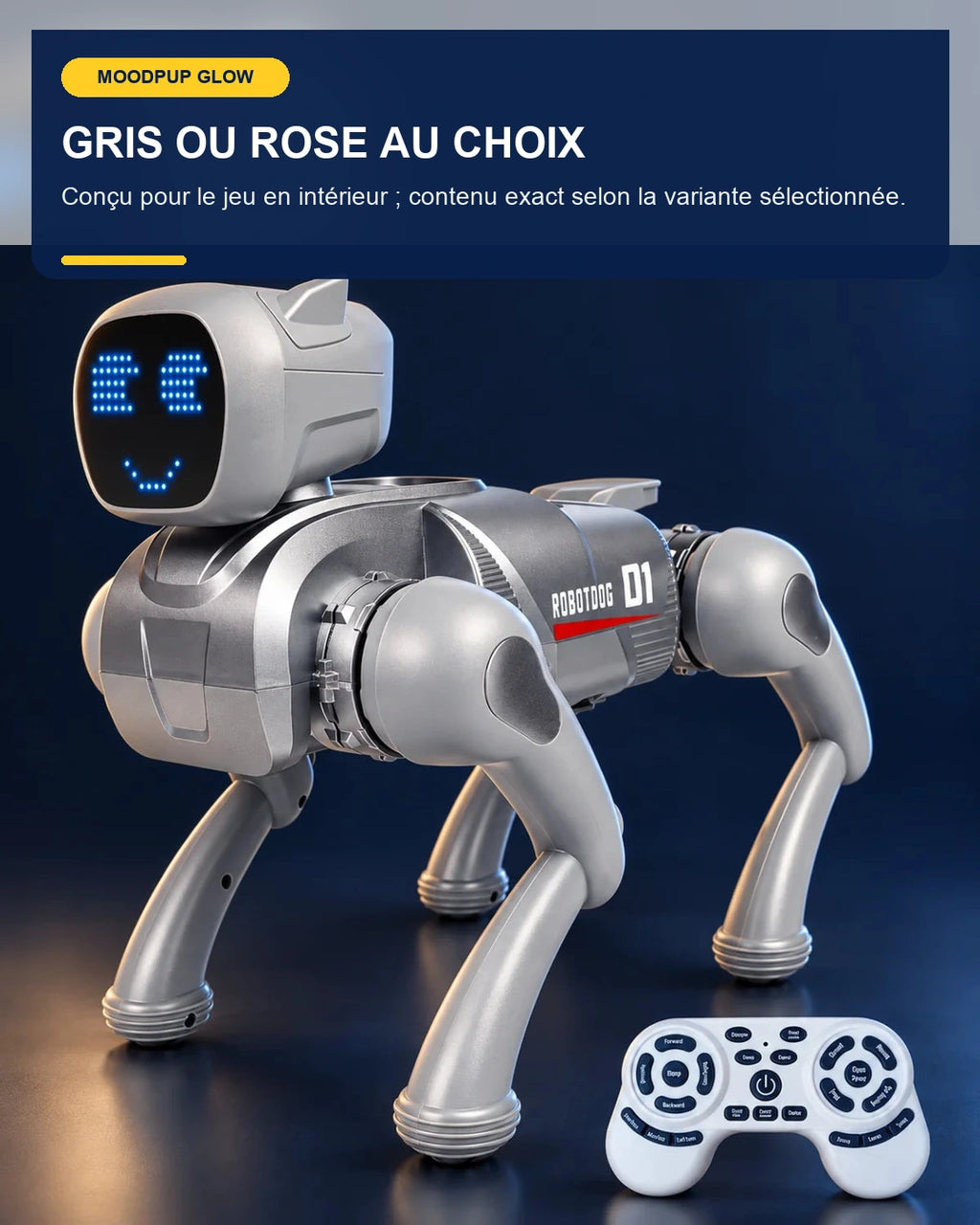 Chien robot interactif lumineux – MoodPup Glow – fonctionnalité 3 – Gift Mello