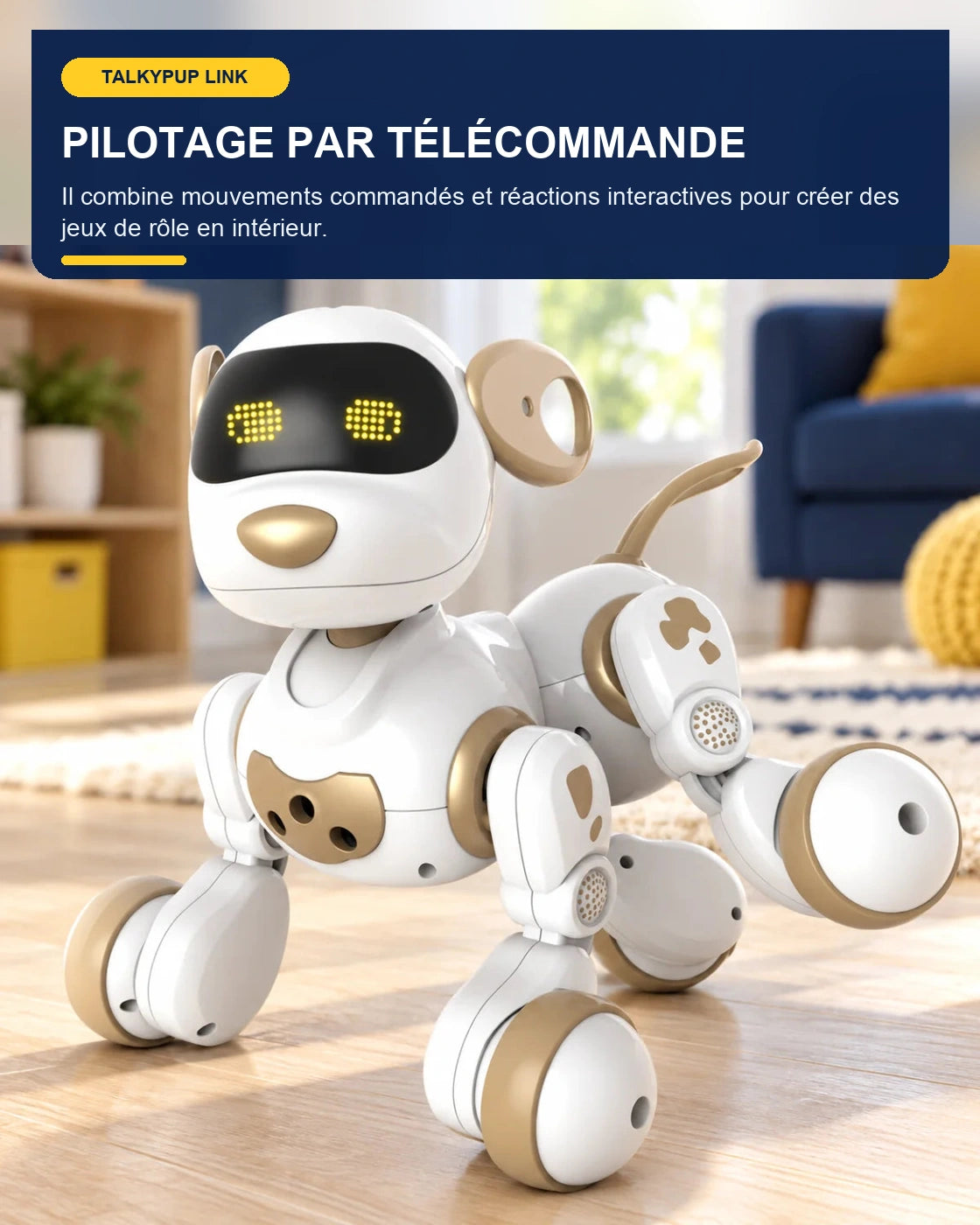 Chien robot interactif télécommandé – TalkyPup Link – fonctionnalité 2 – Gift Mello