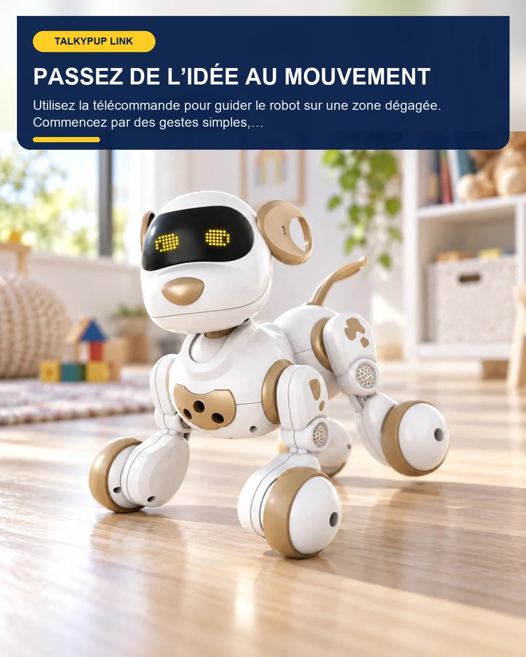 Chien robot interactif télécommandé – TalkyPup Link – fonctionnalité 5 – Gift Mello