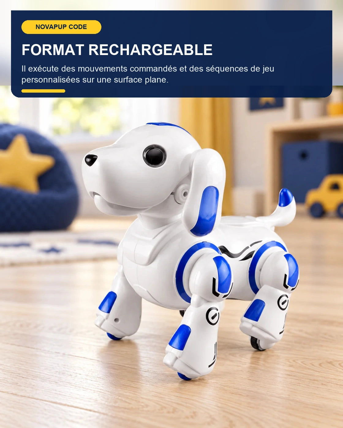 Chien robot programmable – NovaPup Code – fonctionnalité 2 – Gift Mello