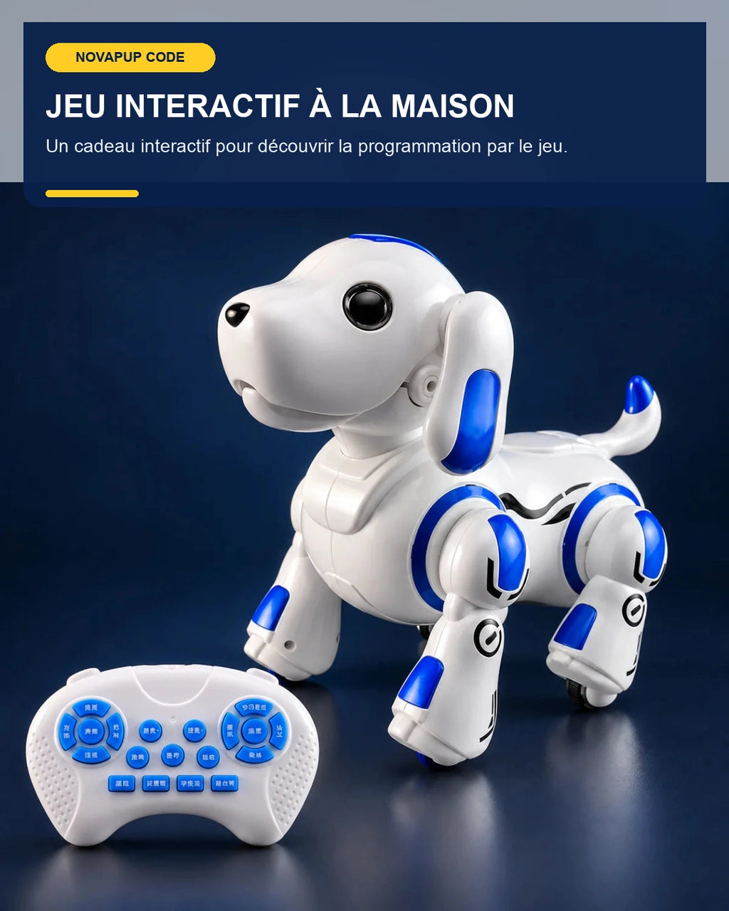 Chien robot programmable – NovaPup Code – fonctionnalité 3 – Gift Mello