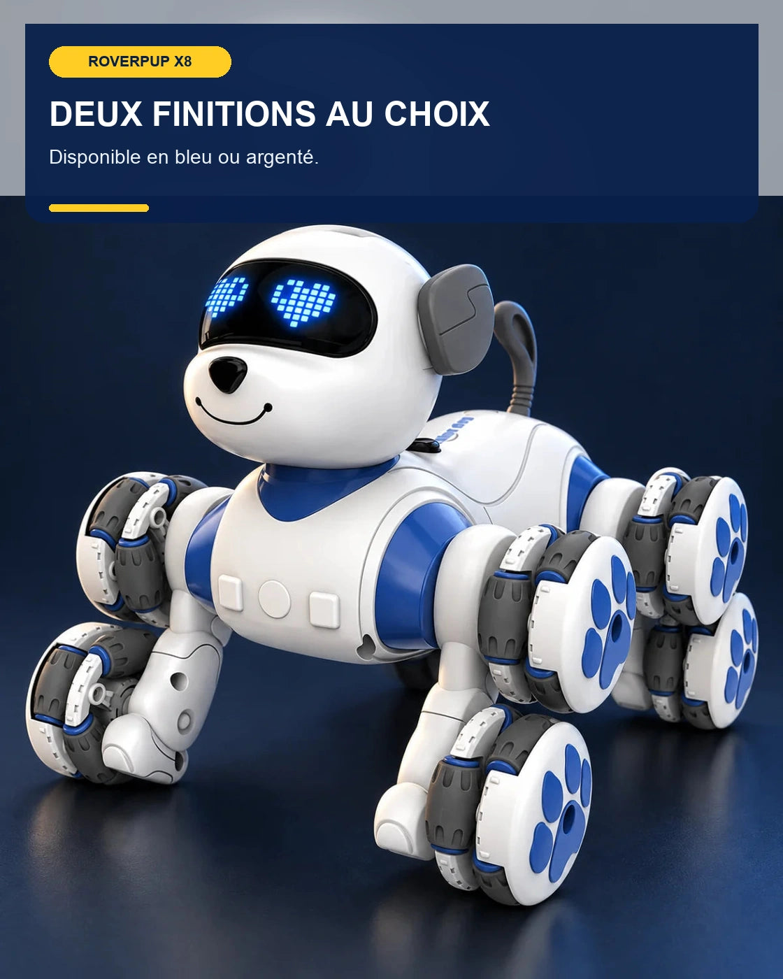 Chien robot télécommandé 8 roues – RoverPup X8 – fonctionnalité 3 – Gift Mello