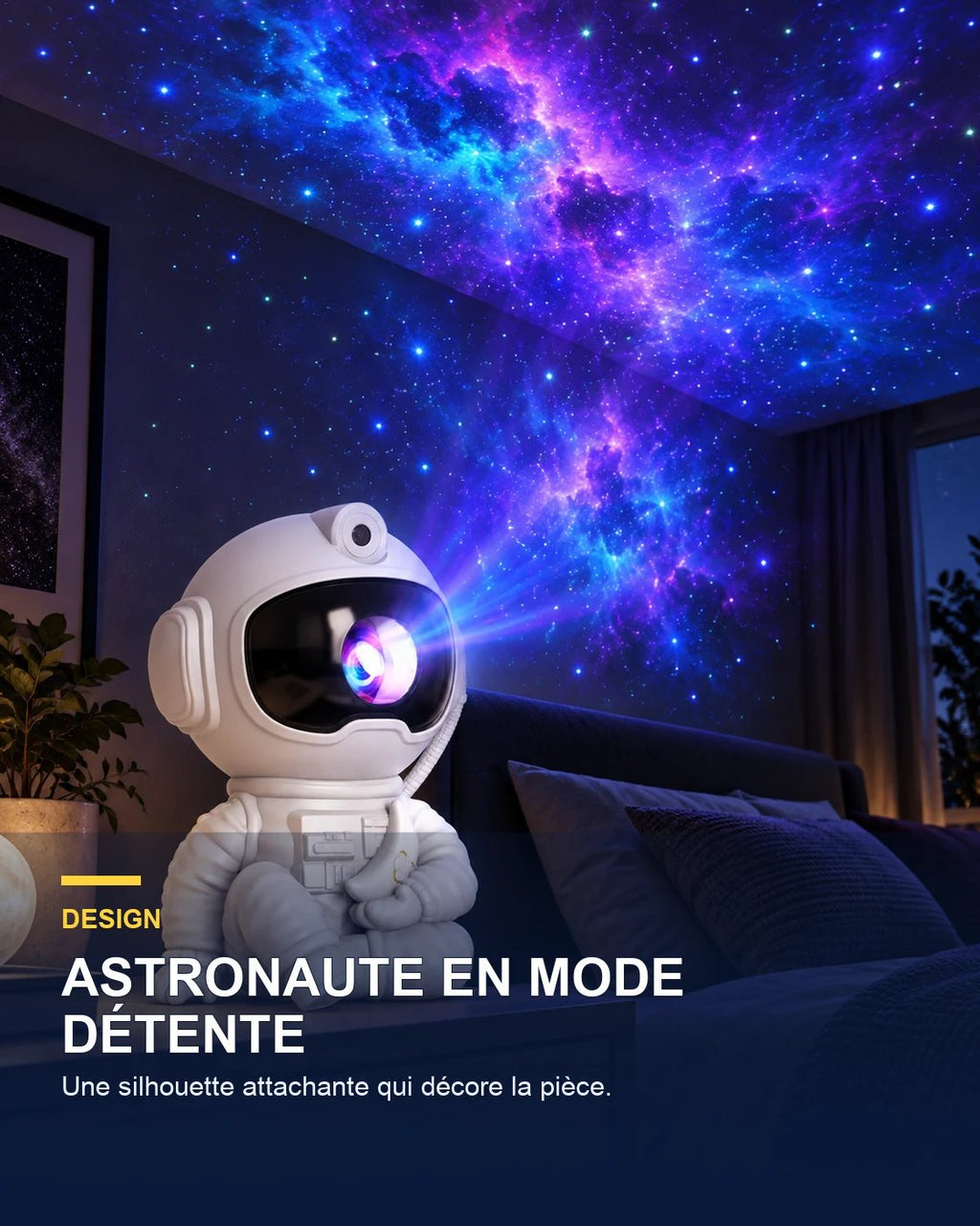 Projecteur ciel étoilé astronaute assis – Orbit Lounge — design — Gift Mello