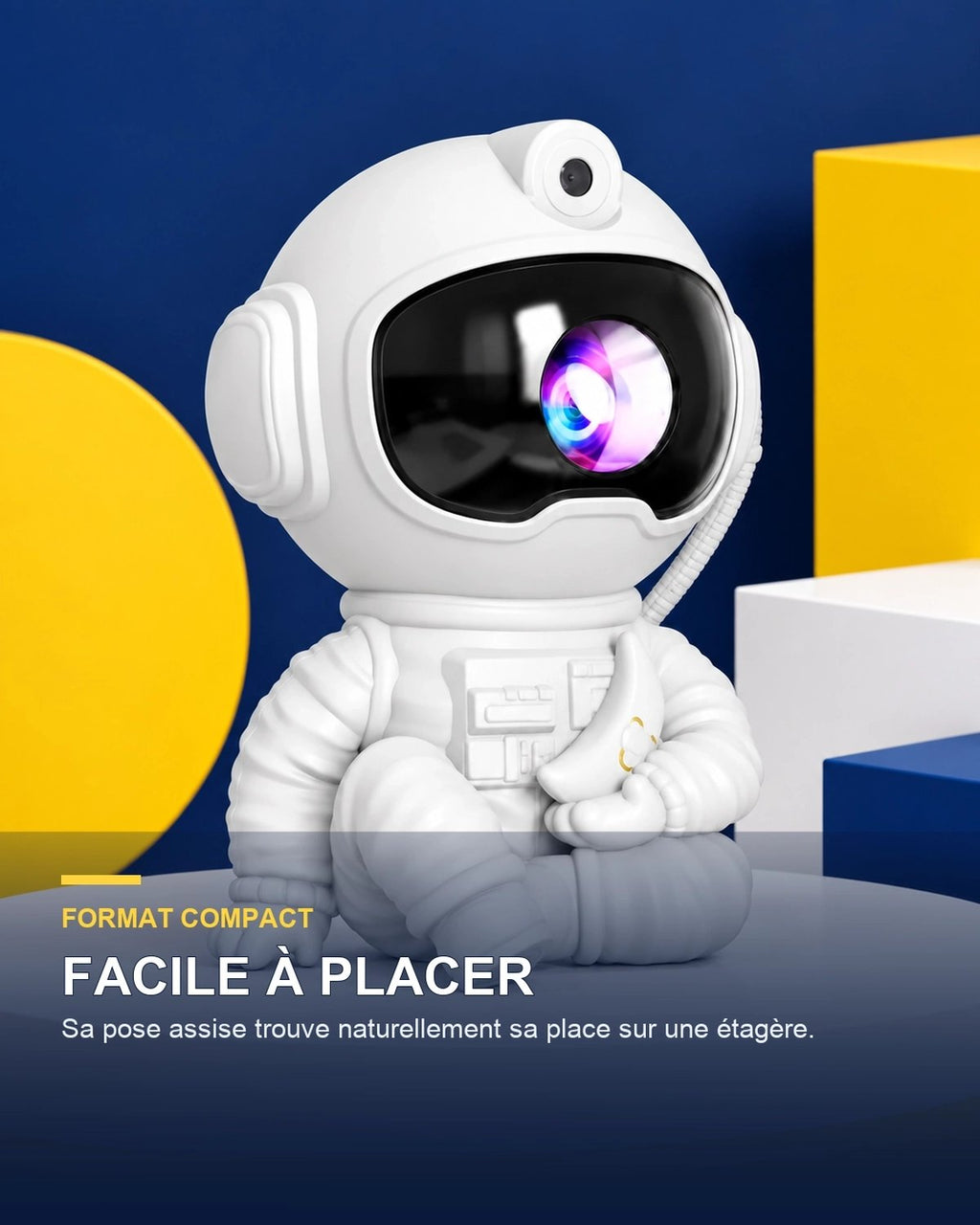 Projecteur ciel étoilé astronaute assis – Orbit Lounge — fonction clé — Gift Mello