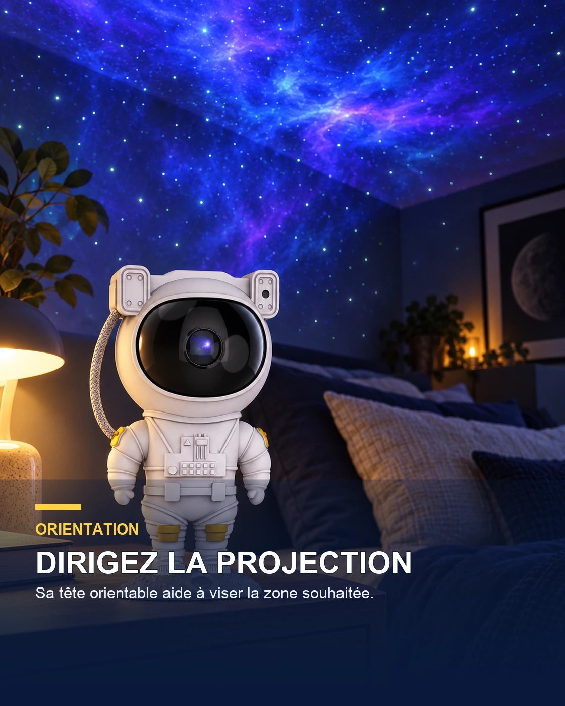 Projecteur ciel étoilé astronaute – Nova Nomad — fonction clé — Gift Mello