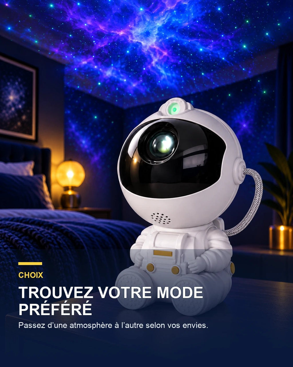 Projecteur ciel étoilé 8 modes – Nebula Eight — design — Gift Mello
