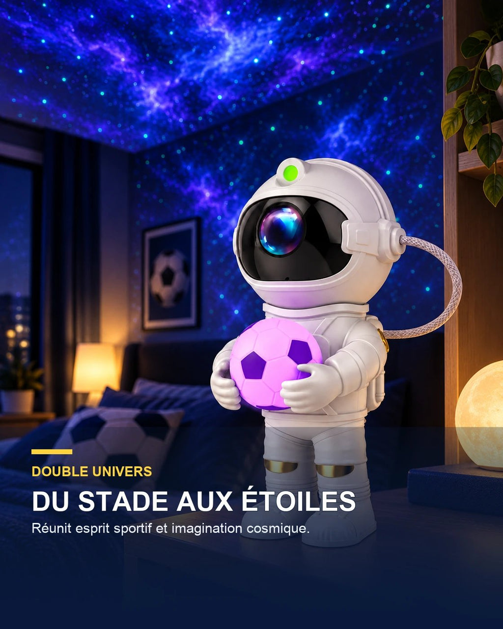 Projecteur ciel étoilé football – Goalaxy — design — Gift Mello