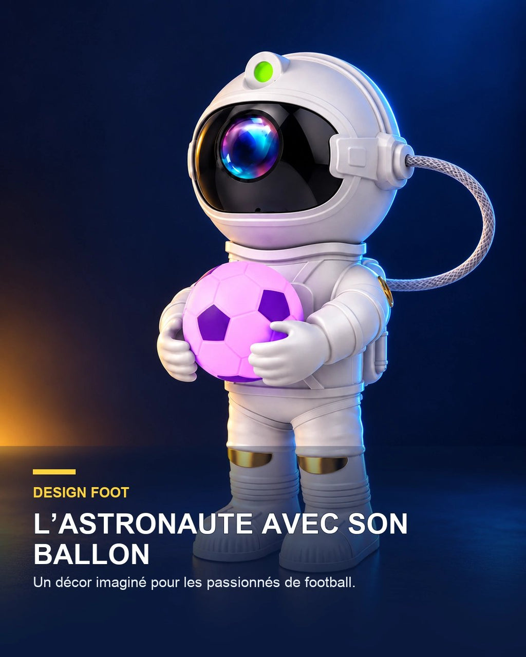 Projecteur ciel étoilé football – Goalaxy — fonction clé — Gift Mello