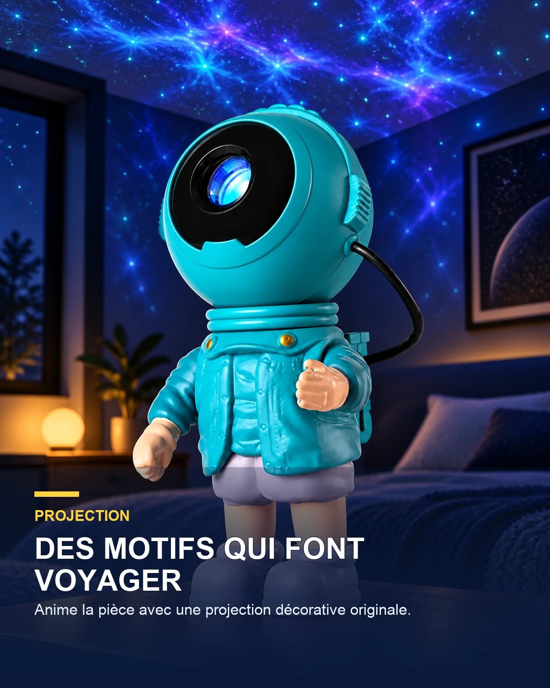 Projecteur ciel étoilé à motifs – CosmoMint — bénéfice principal — Gift Mello