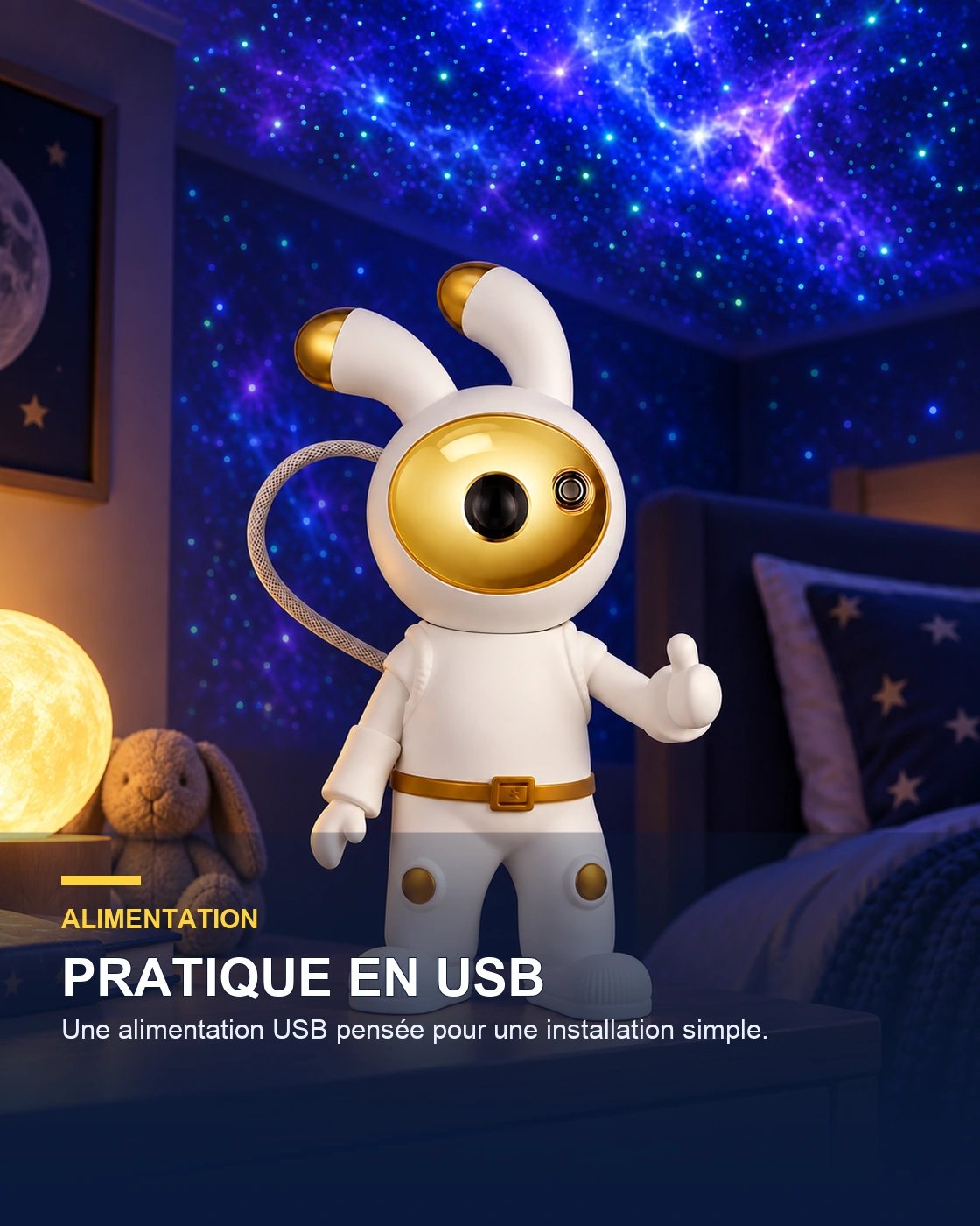 Projecteur ciel étoilé lapin – MoonBunny — design — Gift Mello