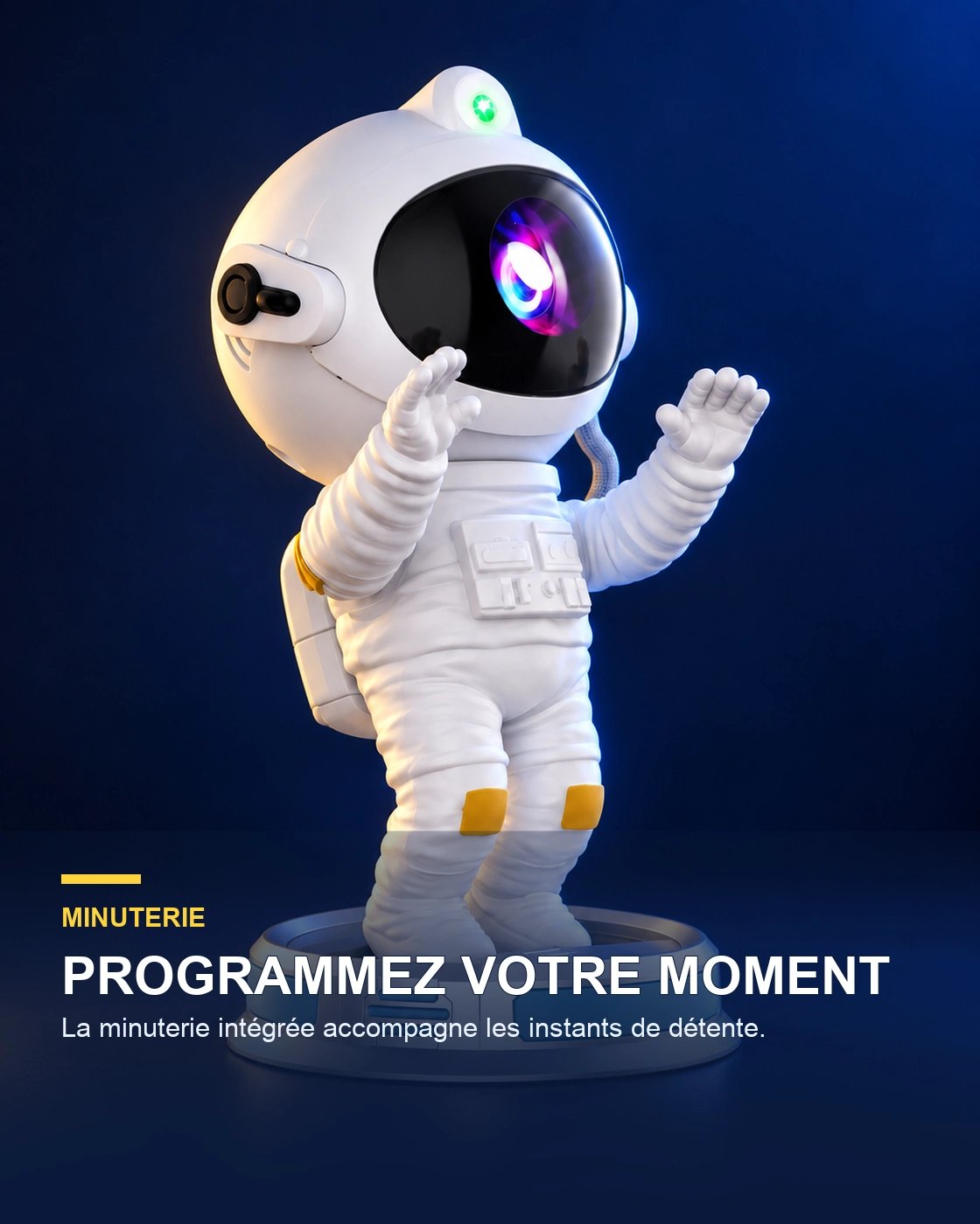 Projecteur ciel étoilé avec minuterie – LunaPilot — fonction clé — Gift Mello