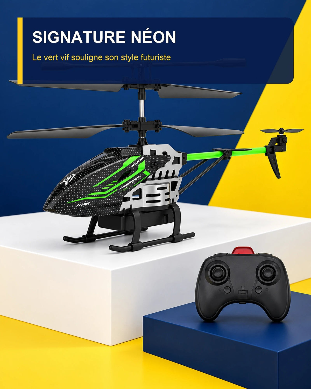 Hélicoptère télécommandé lumineux – Nova Rotor J8 – vue studio – Gift Mello