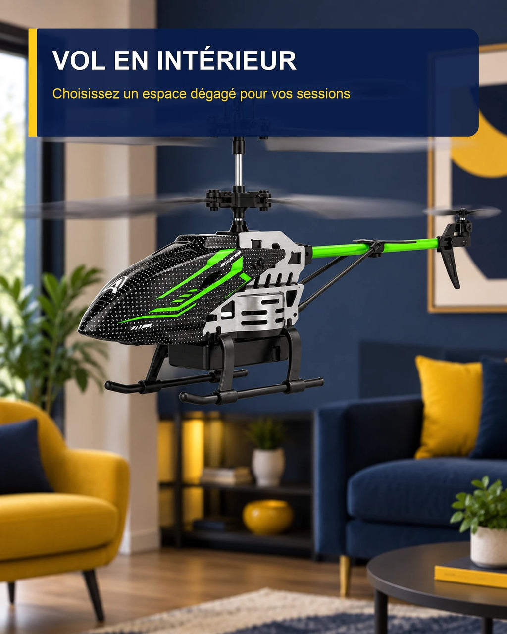 Hélicoptère télécommandé lumineux – Nova Rotor J8 – vol en intérieur – Gift Mello