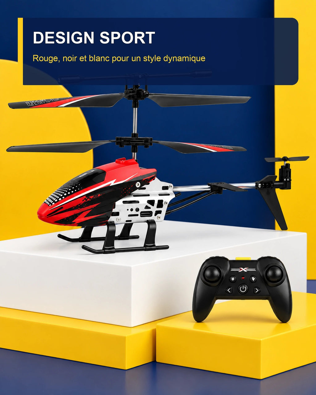 Hélicoptère télécommandé lumineux – Neon Flight J9 – vue studio – Gift Mello