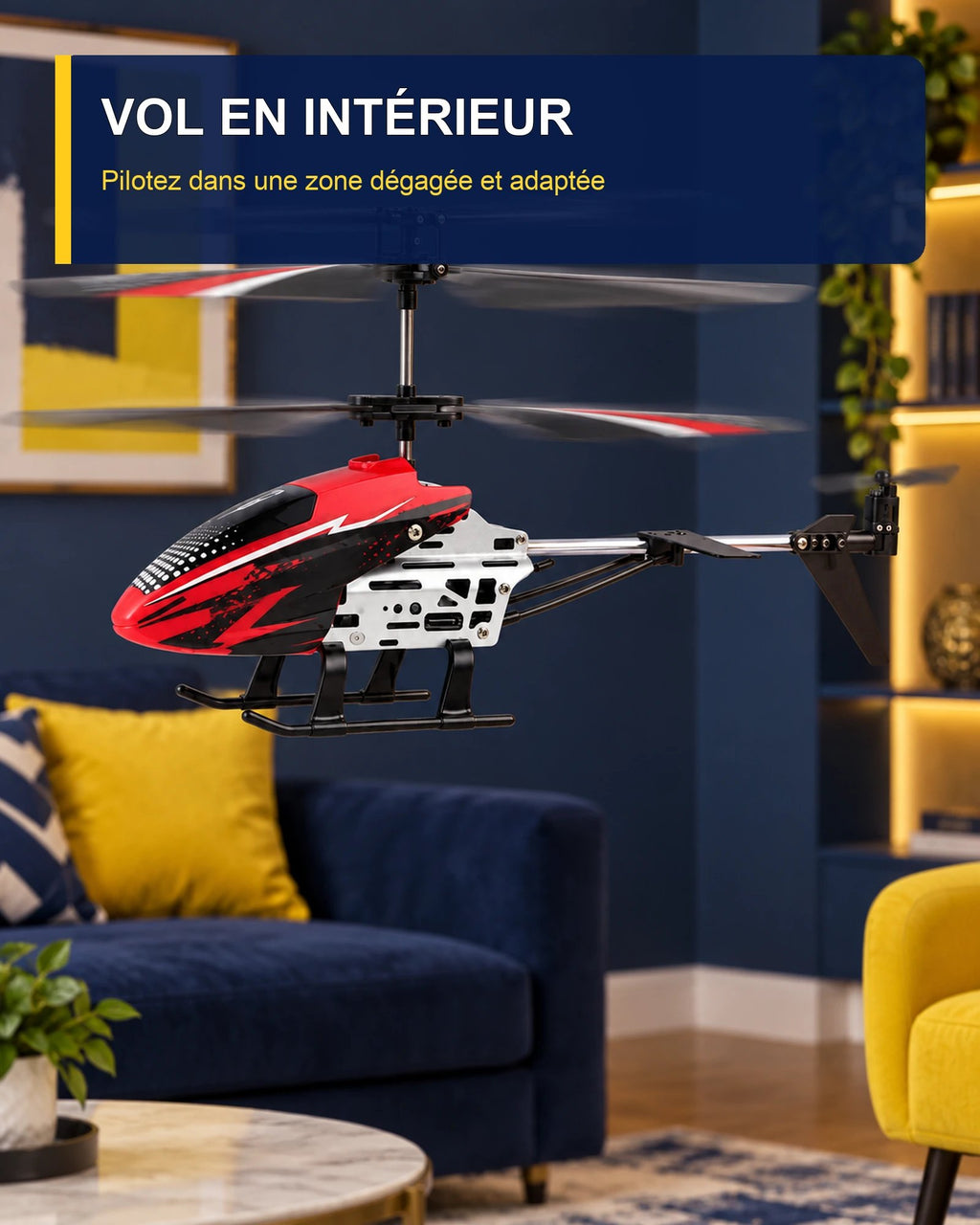 Hélicoptère télécommandé lumineux – Neon Flight J9 – vol en intérieur – Gift Mello