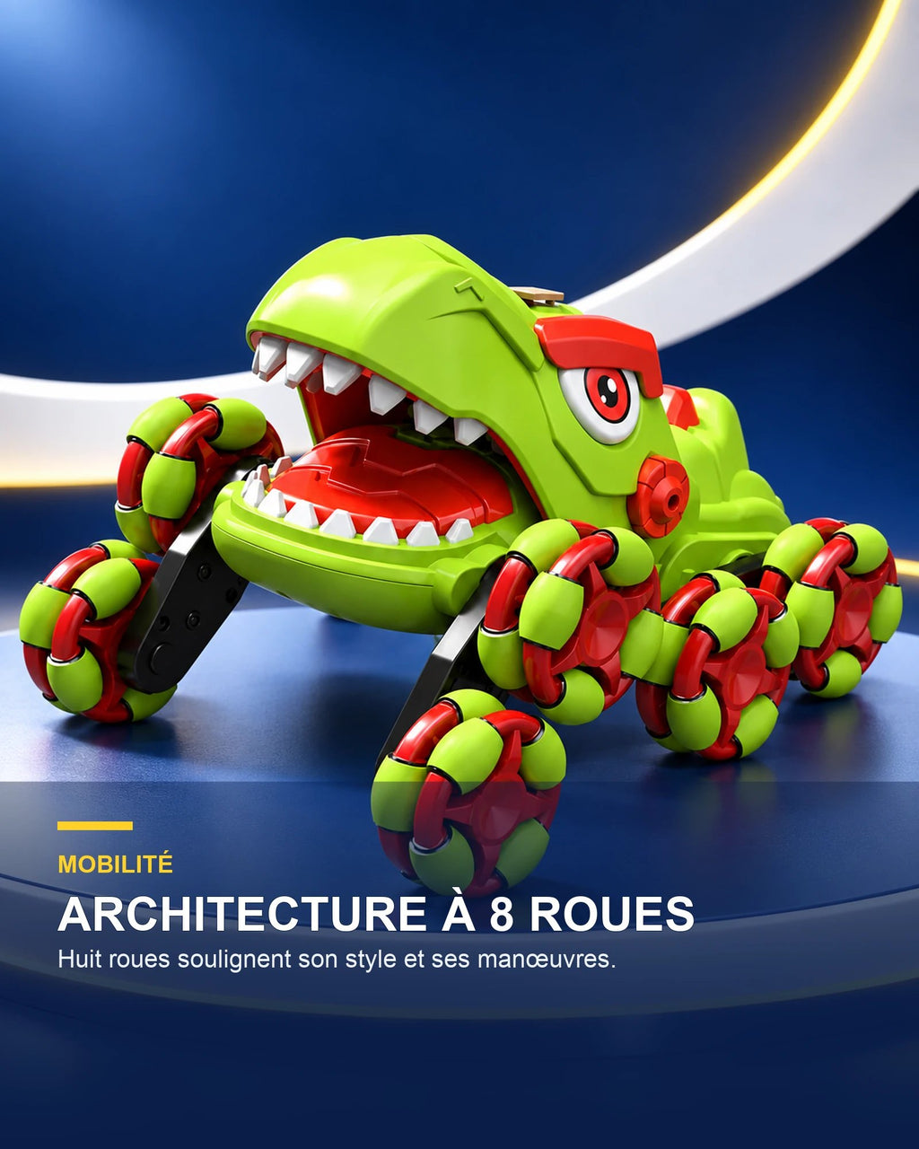 Voiture dinosaure télécommandée 8 roues – DinoRider X8 — bénéfice principal — Gift Mello