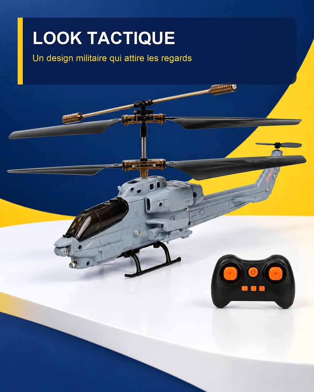 Hélicoptère télécommandé militaire – Cobra Strike H8 – vue studio – Gift Mello