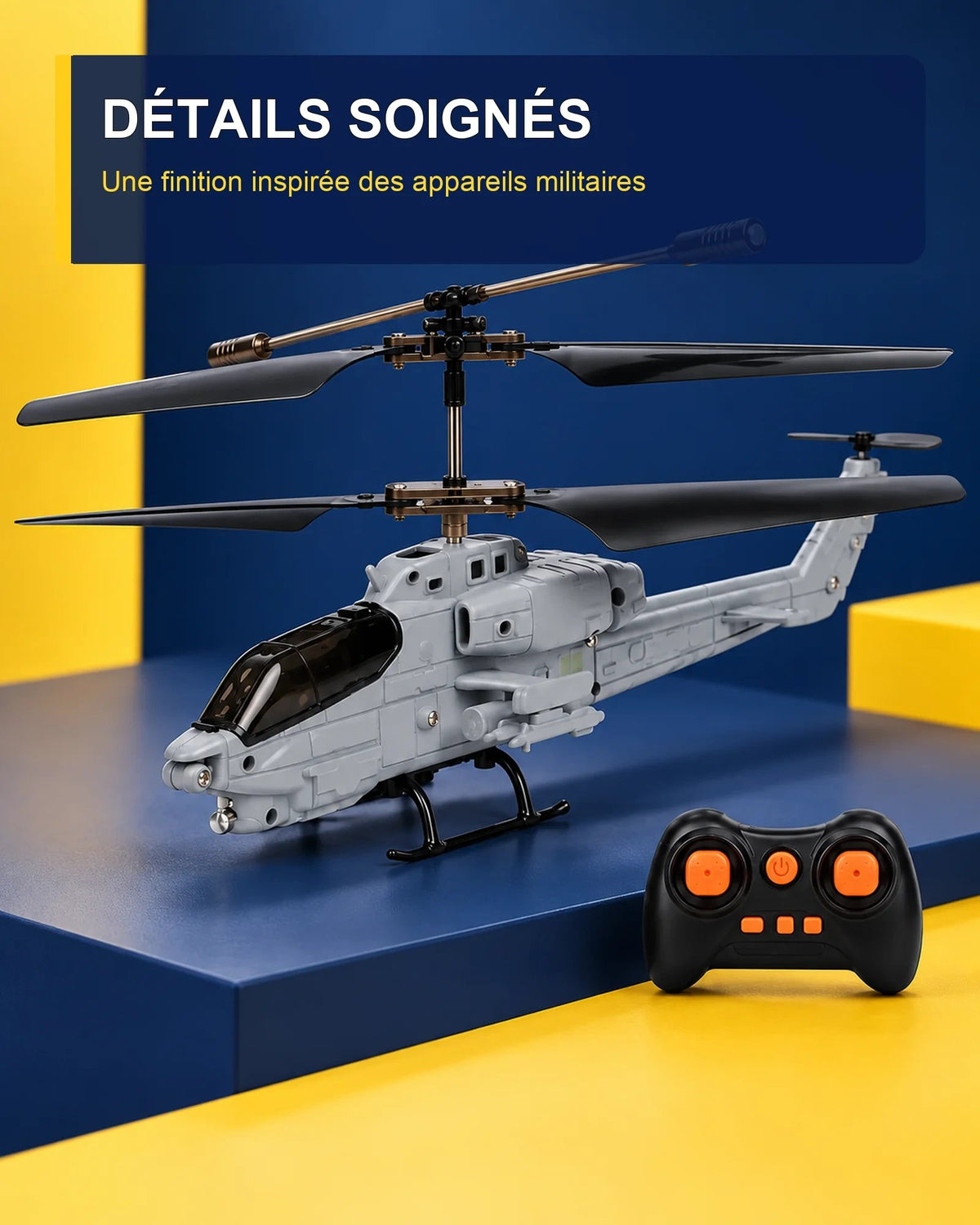 Hélicoptère télécommandé militaire – Cobra Strike H8 – vue détaillée – Gift Mello