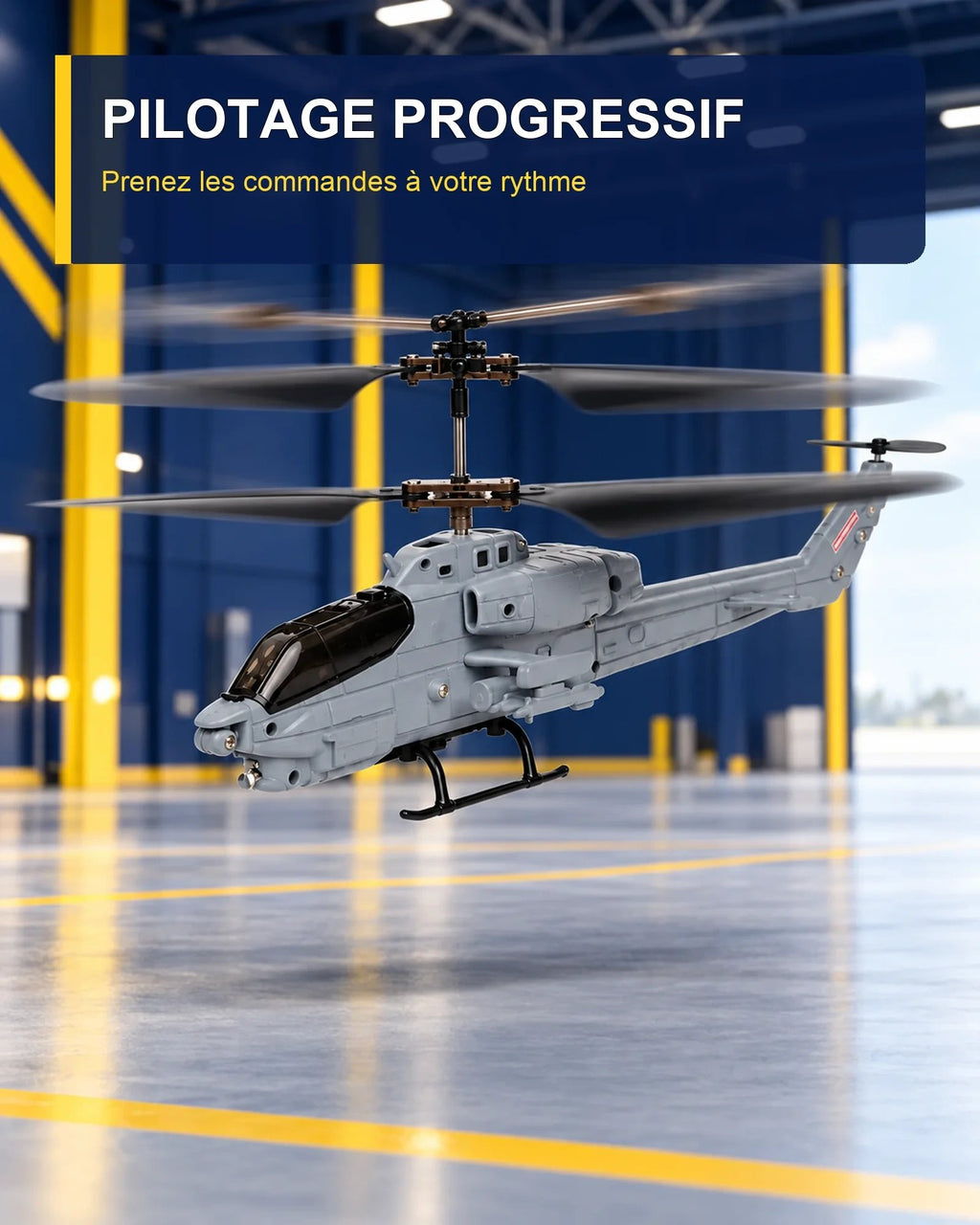 Hélicoptère télécommandé militaire – Cobra Strike H8 – vol en intérieur – Gift Mello