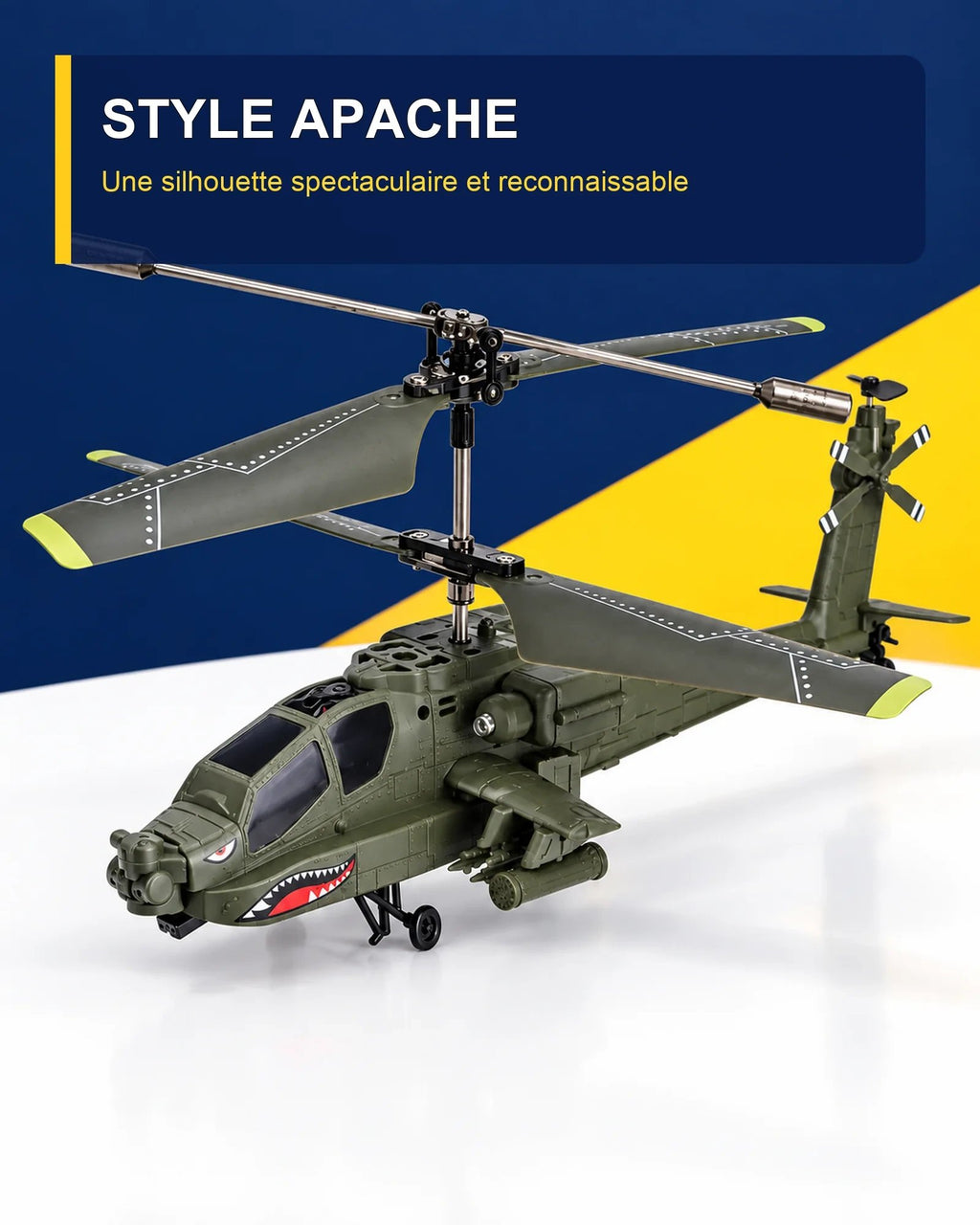 Hélicoptère télécommandé Apache – Storm G9 – vue studio – Gift Mello
