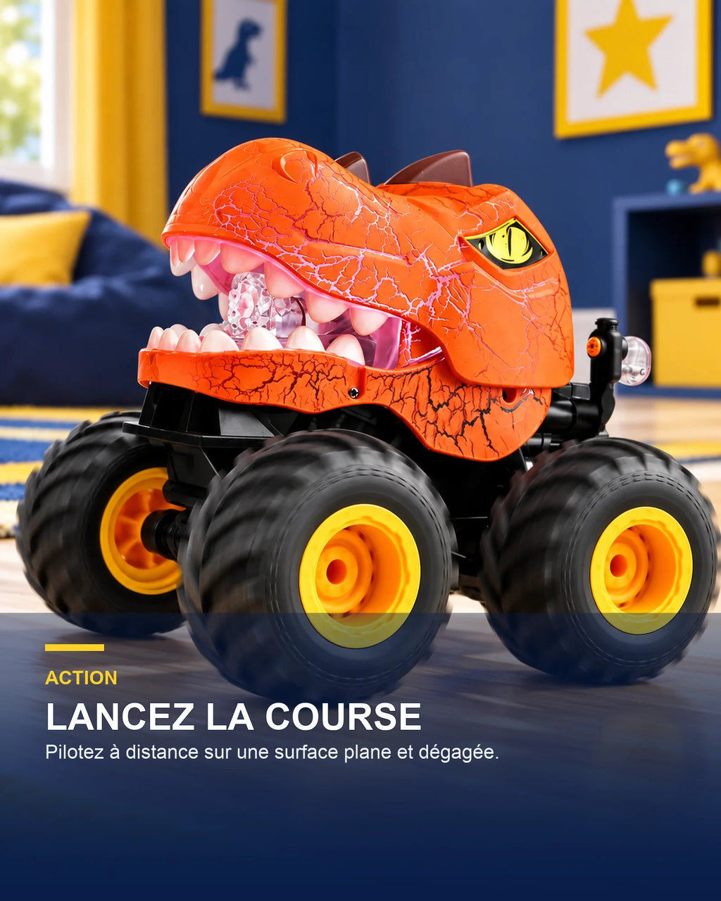 Voiture dinosaure télécommandée – DinoDash One — pilotage — Gift Mello