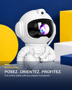 Projecteur ciel étoilé astronaute assis – Orbit Lounge — mise en place — Gift Mello