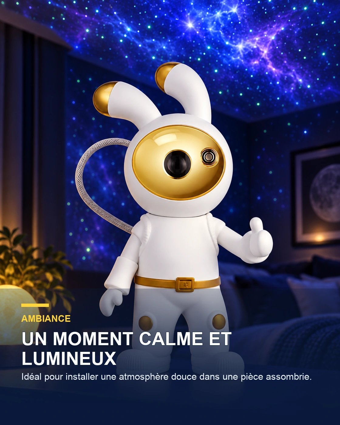 Projecteur ciel étoilé lapin – MoonBunny — ambiance — Gift Mello