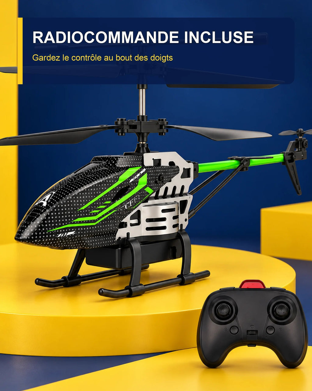 Hélicoptère télécommandé lumineux – Nova Rotor J8 – angle arrière – Gift Mello
