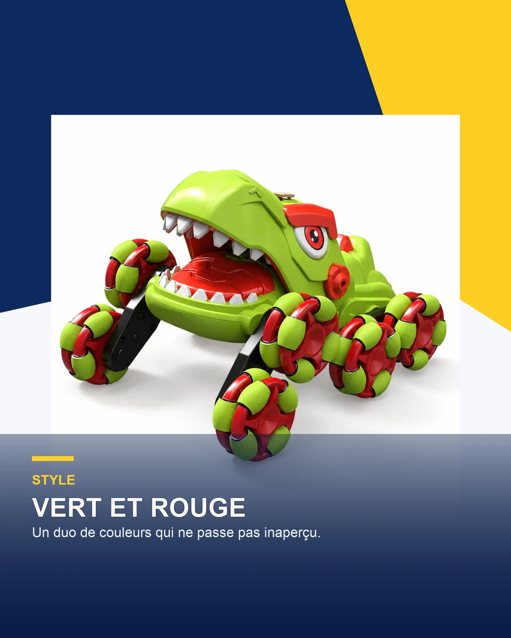 Voiture dinosaure télécommandée 8 roues – DinoRider X8 — contenu et imagination — Gift Mello