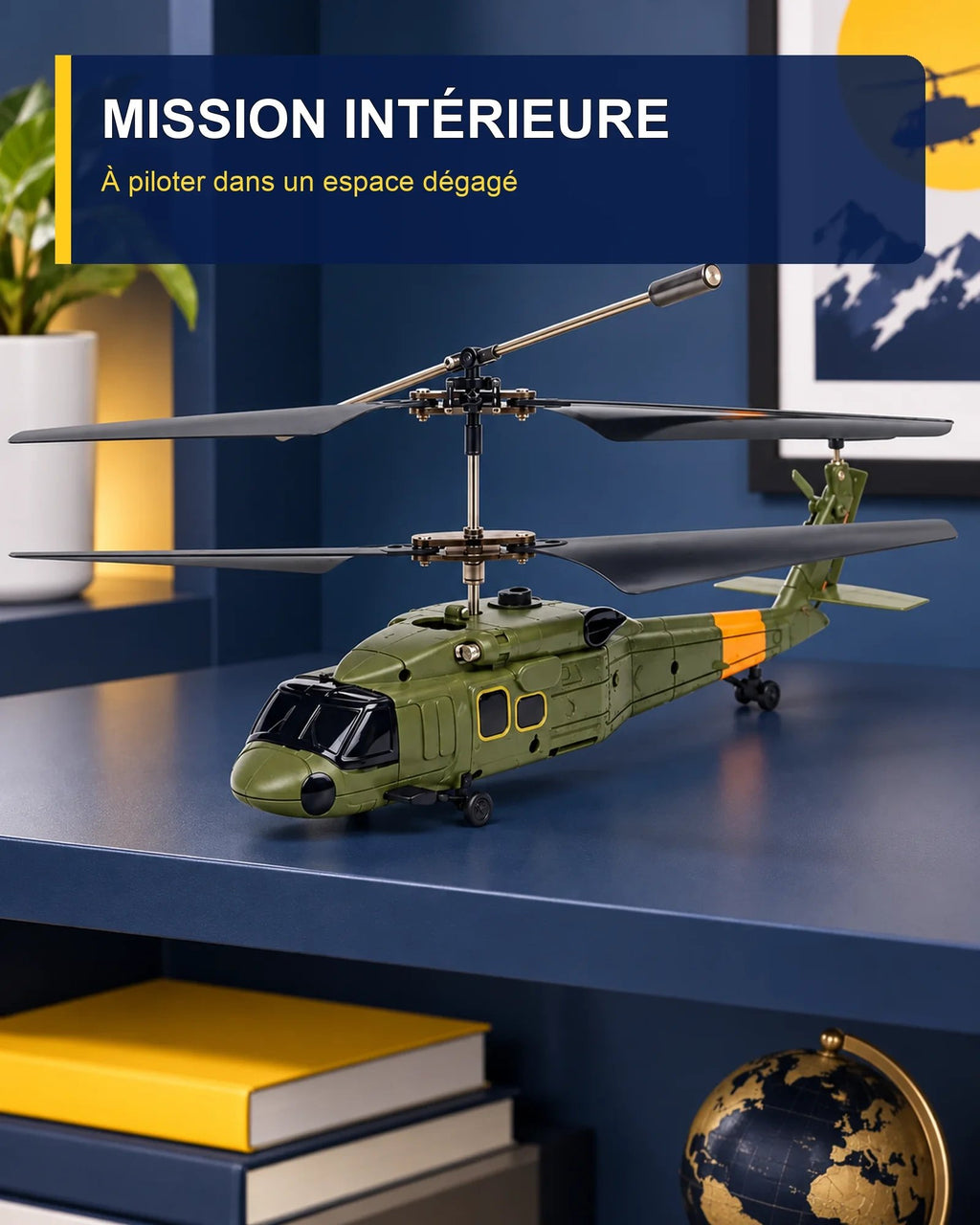 Hélicoptère télécommandé militaire – Desert Hawk H2 – mise en situation – Gift Mello