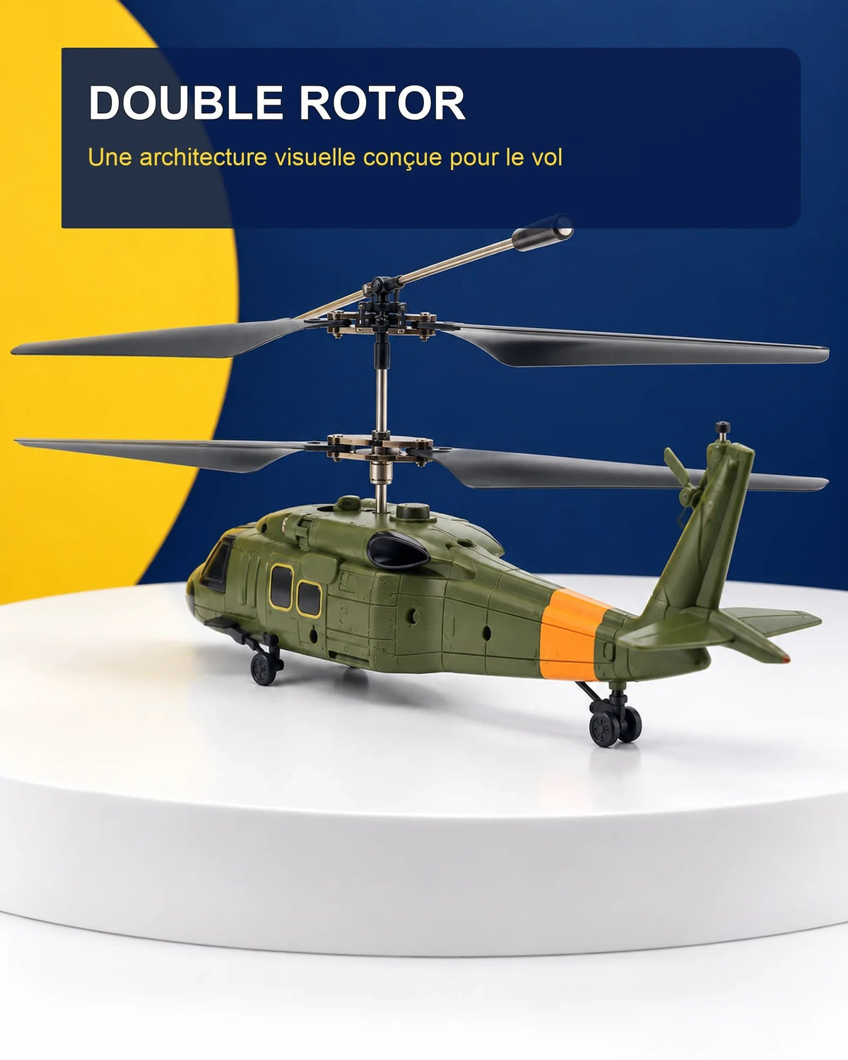 Hélicoptère télécommandé militaire – Desert Hawk H2 – angle arrière – Gift Mello