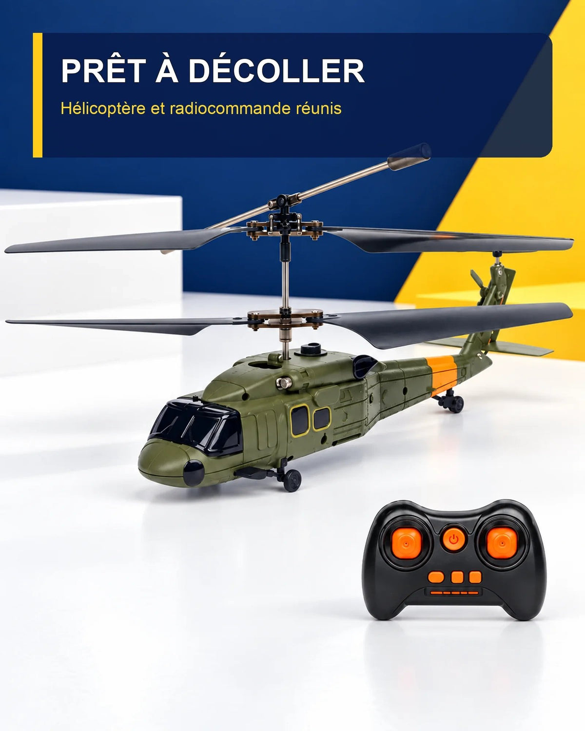 Hélicoptère télécommandé militaire – Desert Hawk H2 – contenu du pack – Gift Mello