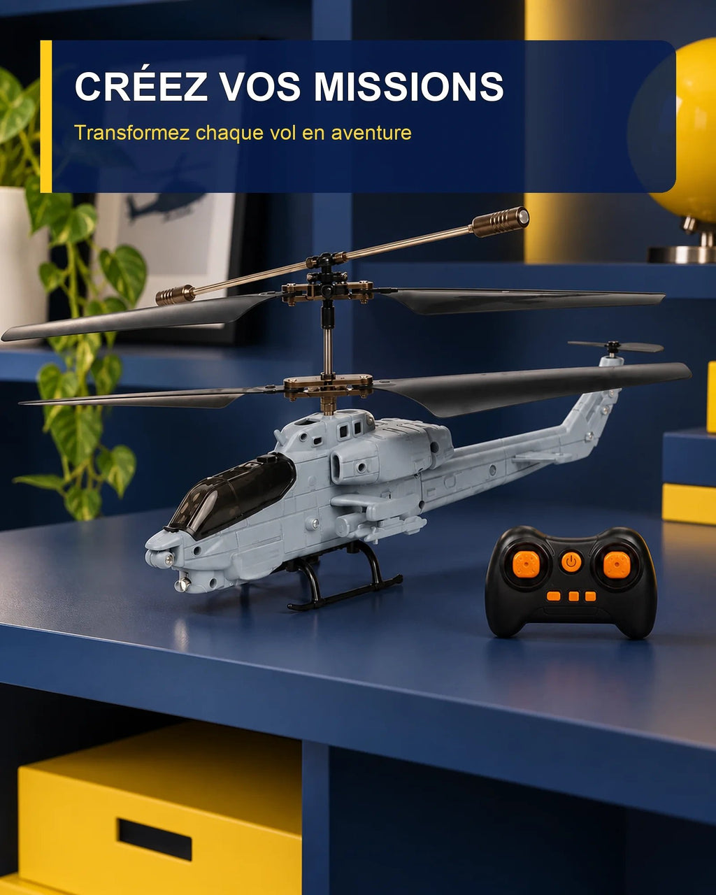 Hélicoptère télécommandé militaire – Cobra Strike H8 – mise en situation – Gift Mello