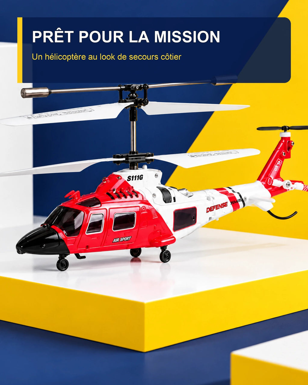 Hélicoptère télécommandé de secours – Coast Rescue G11 – contenu du pack – Gift Mello