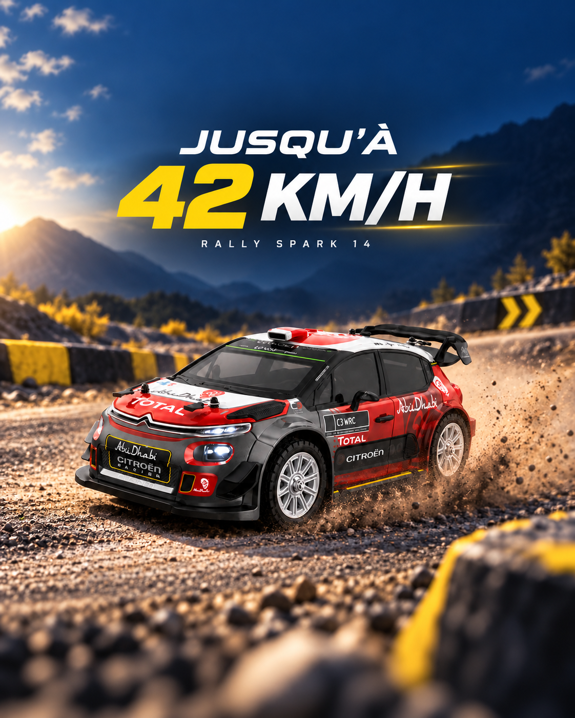 Voiture télécommandée rallye 1/14 – Rally Spark 14 — speed — Gift Mello