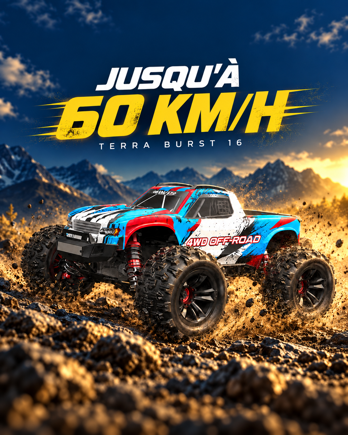 Voiture télécommandée tout-terrain 1/16 – Terra Burst 16 — speed — Gift Mello