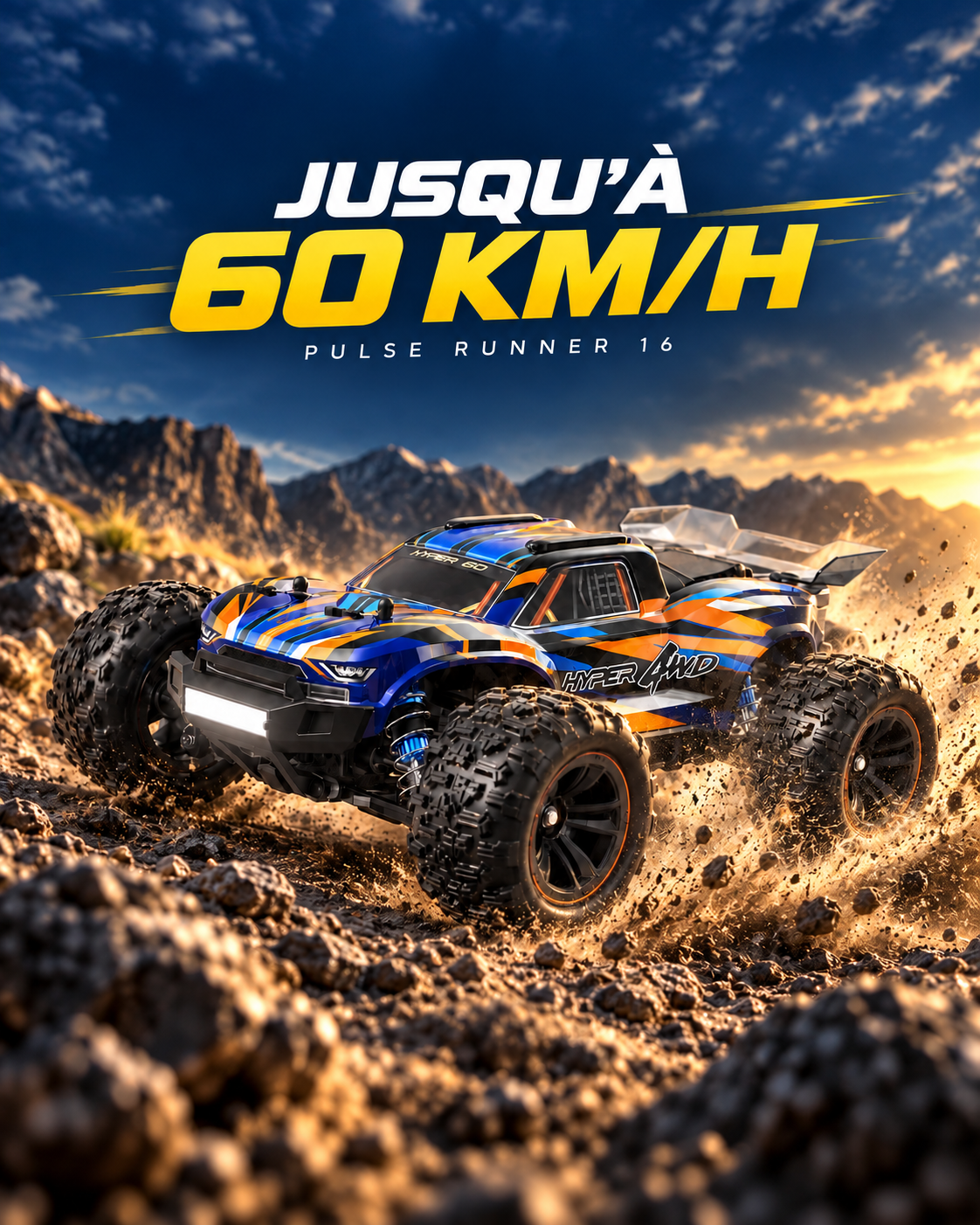 Voiture télécommandée tout-terrain 1/16 – Pulse Runner 16 — speed — Gift Mello