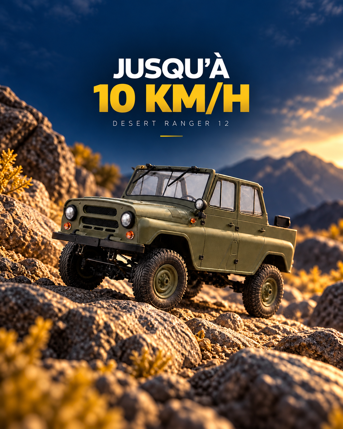 Voiture télécommandée crawler 1/12 – Desert Ranger 12 — speed — Gift Mello