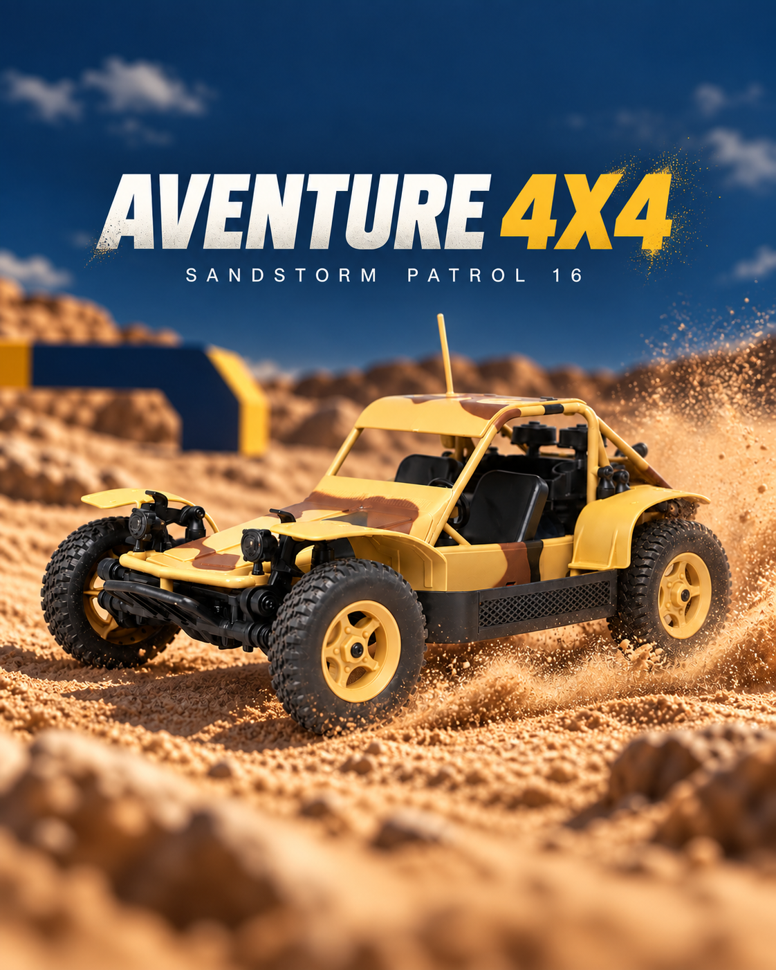 Voiture télécommandée tout-terrain 1/16 – Sandstorm Patrol 16 — speed — Gift Mello