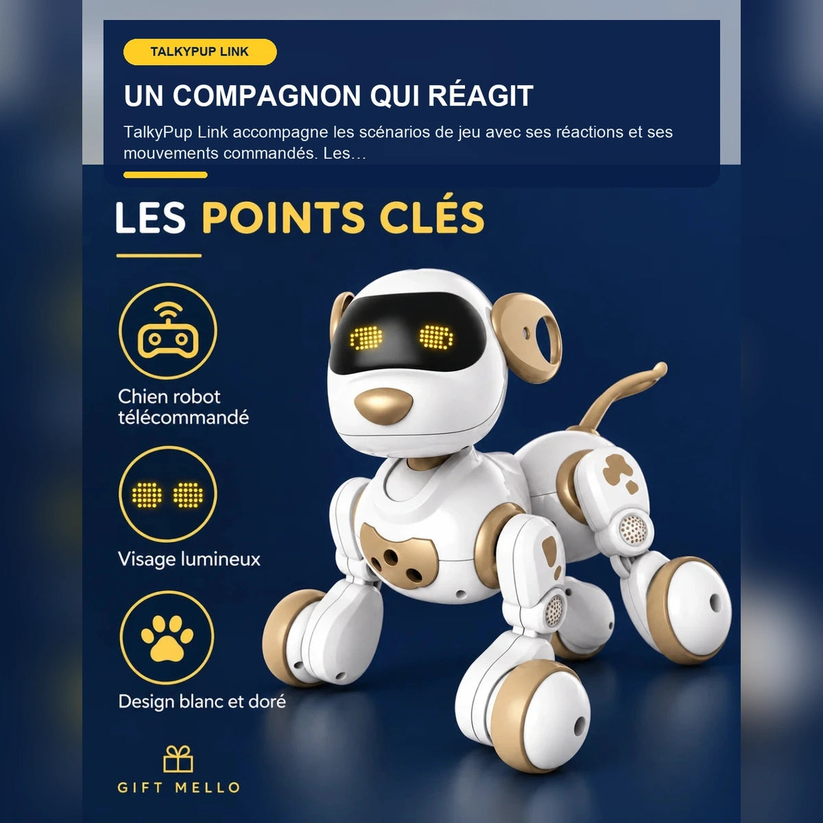 Chien robot interactif télécommandé – TalkyPup Link — fonctionnalité 1
