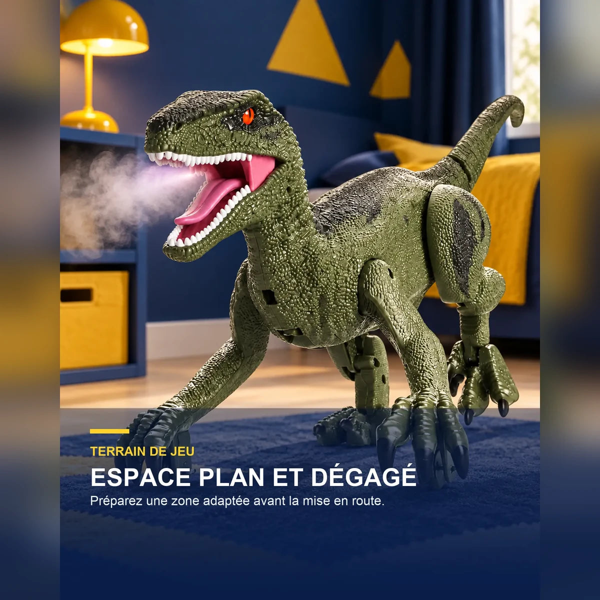 Dinosaure télécommandé avec brume – T-Rex Mist — fonctionnalité 2