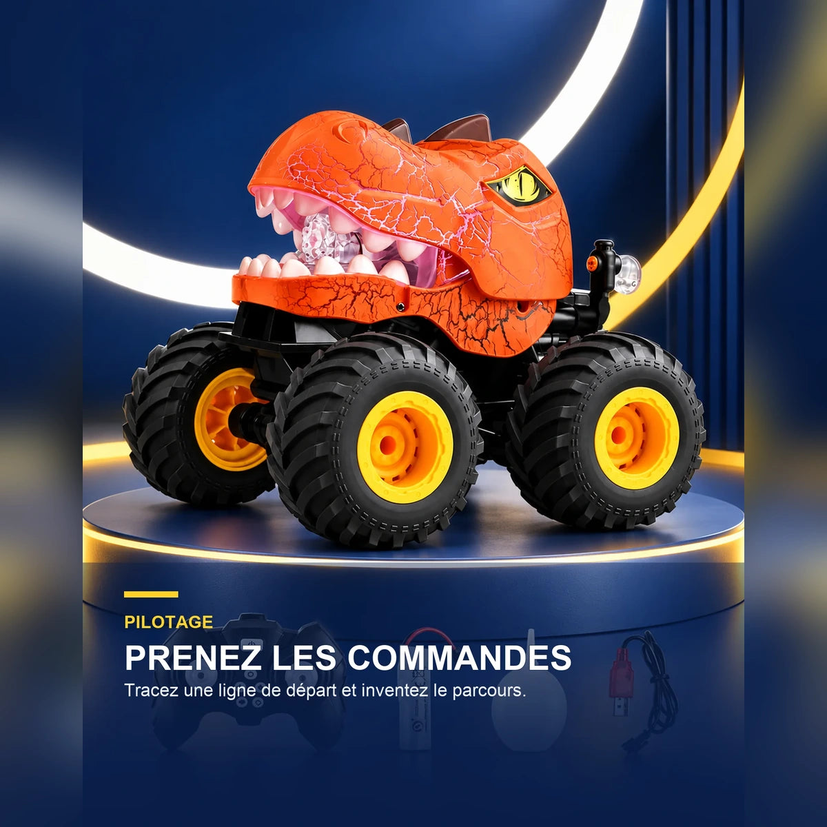 Voiture dinosaure télécommandée – DinoDash One — fonctionnalité 1