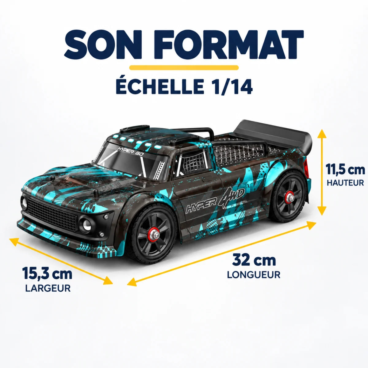 Drift Phantom 14 : 32 cm, 15,3 cm, 11,5 cm, échelle 1/14