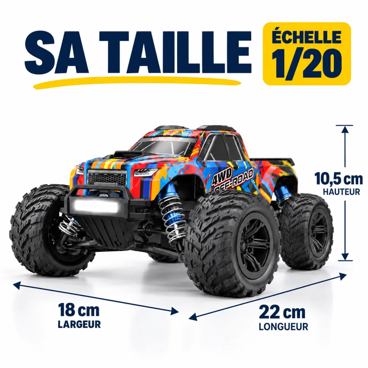 Micro Vortex 20 : 22 cm, 18 cm, 10,5 cm, échelle 1/20
