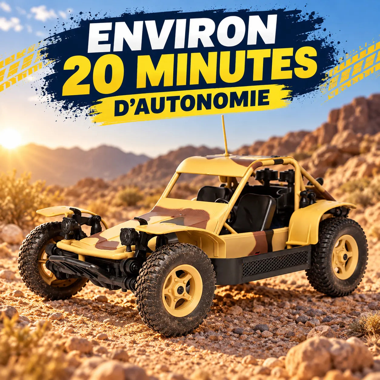 Sandstorm Patrol 16 — Environ 20 minutes d’autonomie